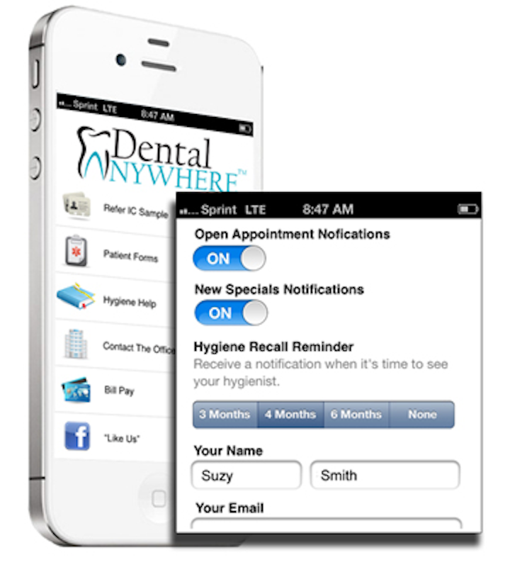 Dental Anywhere mobile apps address the hygiene recall problem