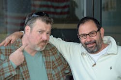 Micheal McCarthy and Howard Klein pose after not having shaved for over a week - and counting Micheal McCarthy and Howard Klein pose after not having shaved for over a week - and counting