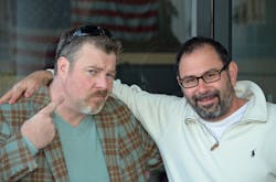 Micheal McCarthy and Howard Klein pose after not having shaved for over a week - and counting Micheal McCarthy and Howard Klein pose after not having shaved for over a week - and counting