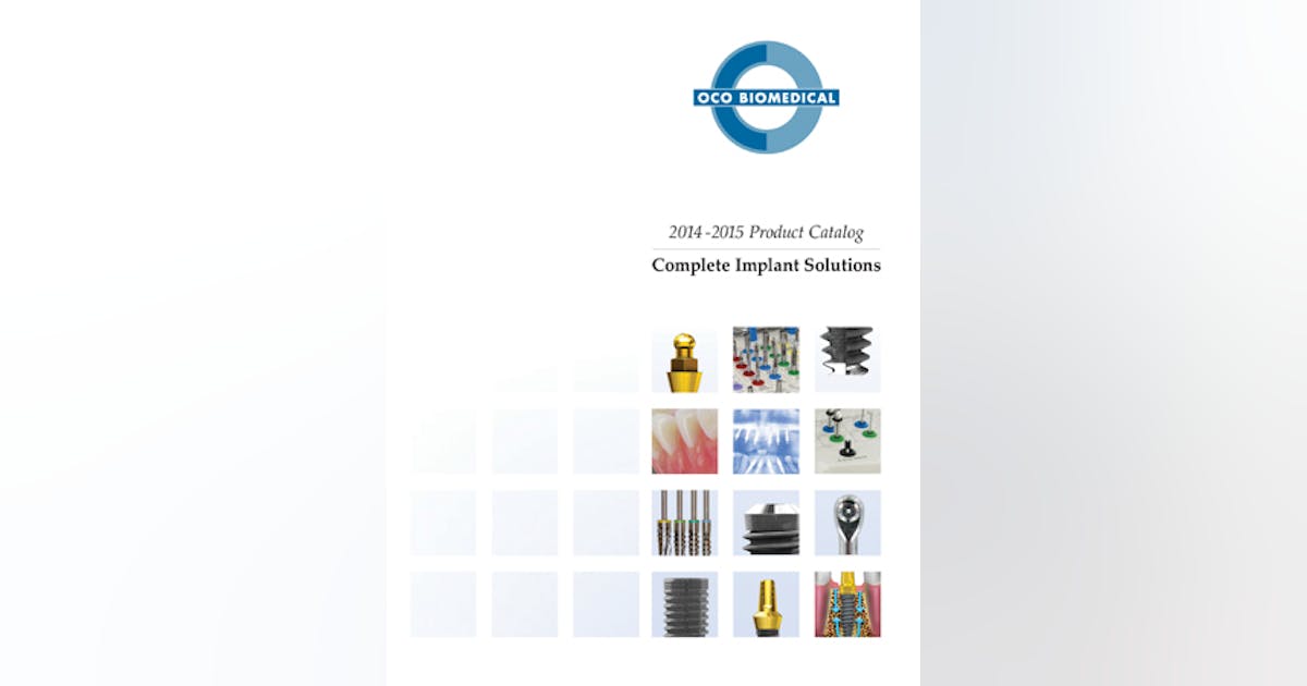 OCO Biomedical issues product print catalog Dentistry IQ