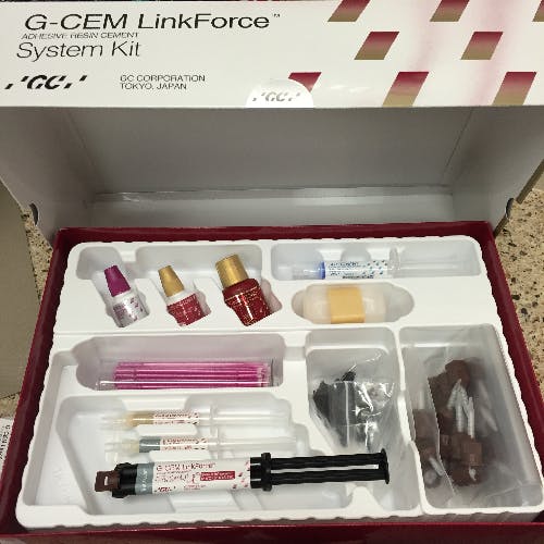 The G-Cem LinkForce adhesive resin cement system kit