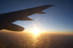 Airplane Wing Sunset Airplane Wing Sunset