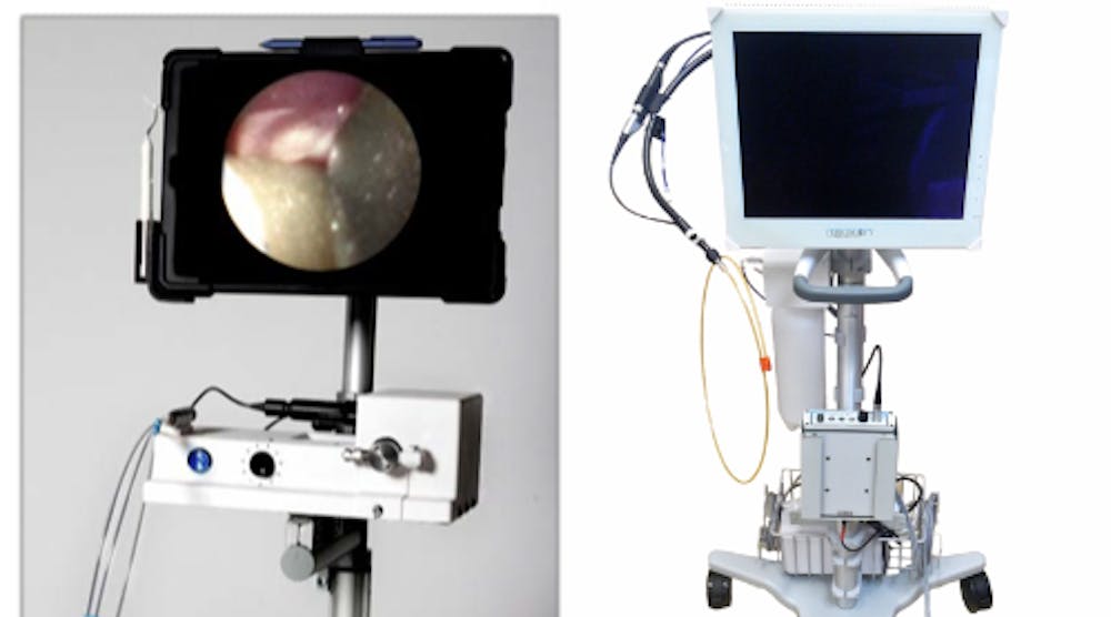 Two dental endoscopes: the DeVA-1 from OraVu (left) and the Perioscopy from Zest Dental Solutions (right)