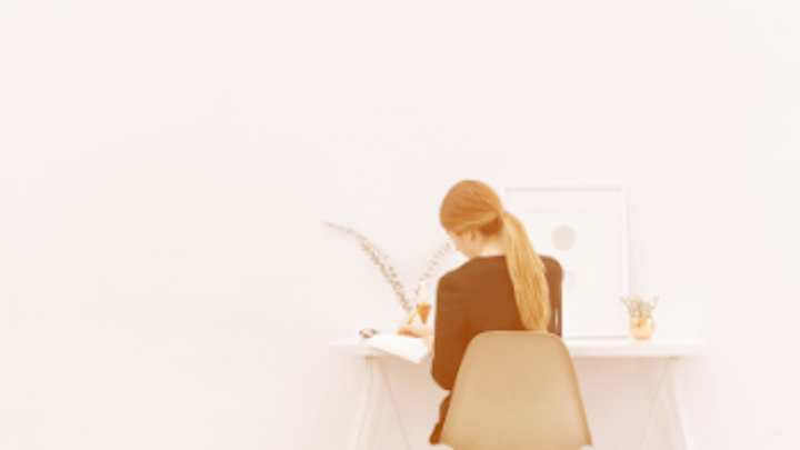 Woman At Desk Writing