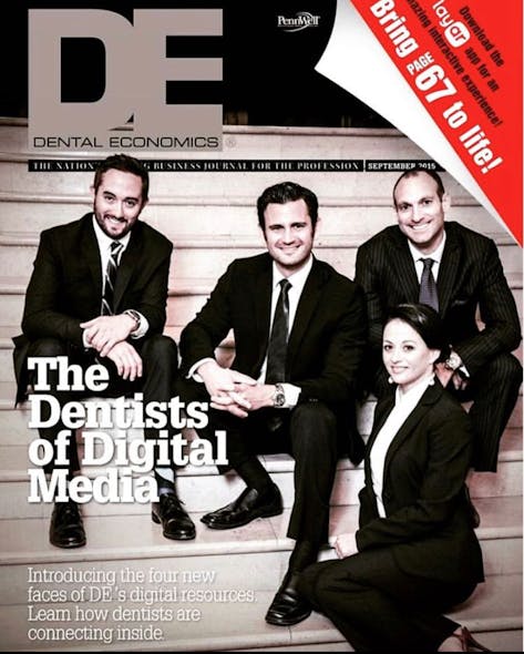 Editorial directors on the September 2015 cover of Dental Economics (from left): Drs. Joshua Austin, Chris Salierno, me, Scott Froum. In the beginning ... we were so young!