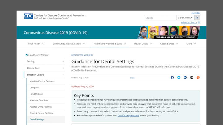 Cdc Updates Guidelines For Dental Settings Dentistryiq