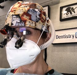 Figure 2: This is me, between patients, wearing my Easy Flow. A level 3 mask and face shield are additionally worn over this PPE during patient care. Figure 2: This is me, between patients, wearing my Easy Flow. A level 3 mask and face shield are additionally worn over this PPE during patient care.
