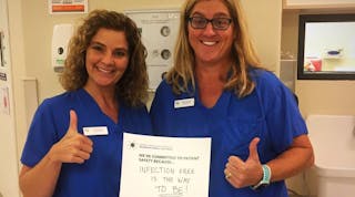 Members of the Children&apos;s Dental Surgery Center give the thumbs up during a successful Infection Control Week.