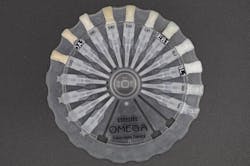 Figure 1: Custom shade tabs, Estelite Omega, Tokuyama Dental