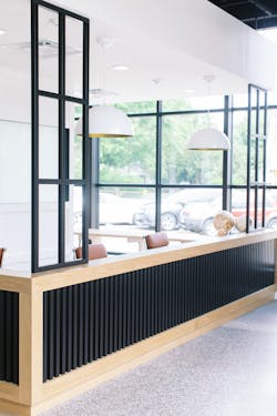 The front desk area The front desk area