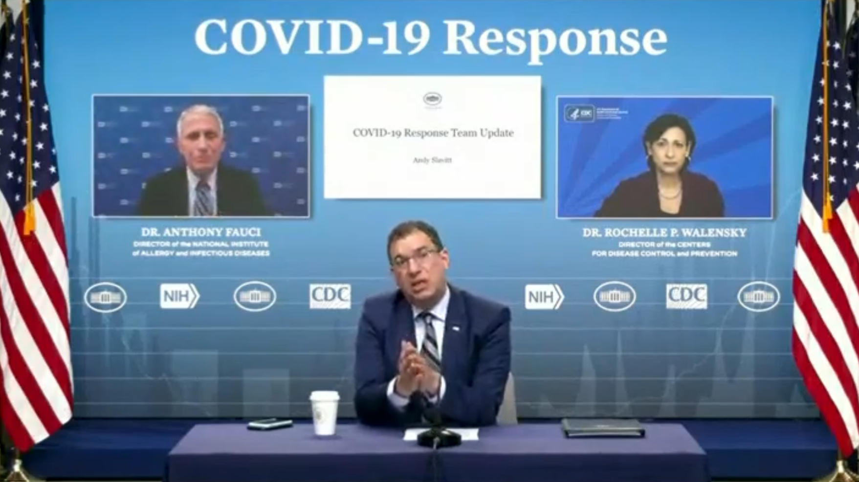 A screenshot of the Monday, March 15 briefing