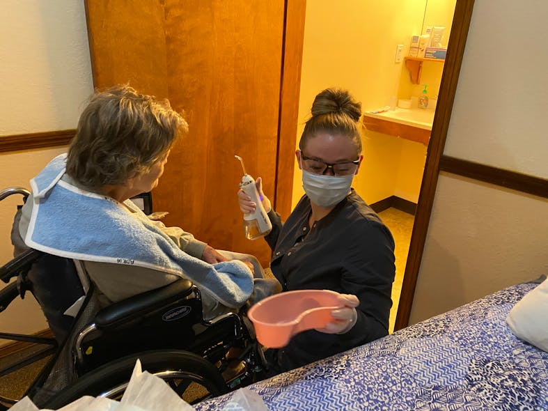 Figure 2: Ms. Savanna Hendren, our first oral hygiene assistant, was key in the successful development of this program. She was a dental hygiene student at the College of Southern Idaho during her time with us.