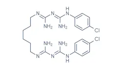 Chemical structure of chlorhexidine Chemical structure of chlorhexidine