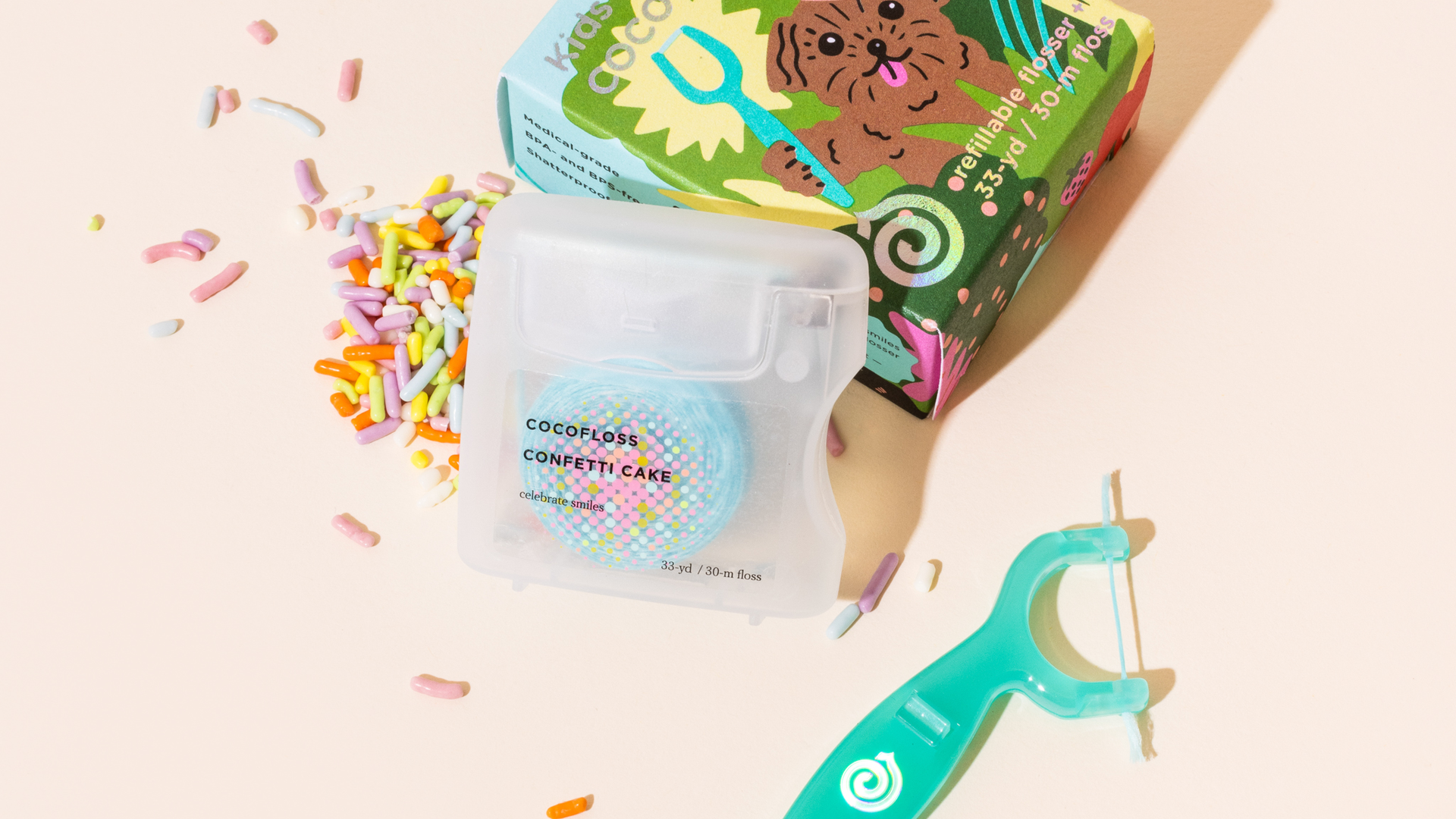 Refillable floss pick makes flossing fun for kids (and parents