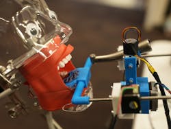 Close-up of the robotic dentistry prototype device