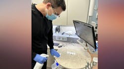 Eric Hurtte, DMD, assists the infection control coordinator in his practice by disinfecting some equipment. Eric Hurtte, DMD, assists the infection control coordinator in his practice by disinfecting some equipment.