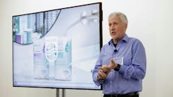 John Flucke, DDS, presents the key features of Philips Sonicare Teeth Whitening Kits and demonstrates the product during a launch event at Chicago Midwinter on February 23, 2024. John Flucke, DDS, presents the key features of Philips Sonicare Teeth Whitening Kits and demonstrates the product during a launch event at Chicago Midwinter on February 23, 2024.