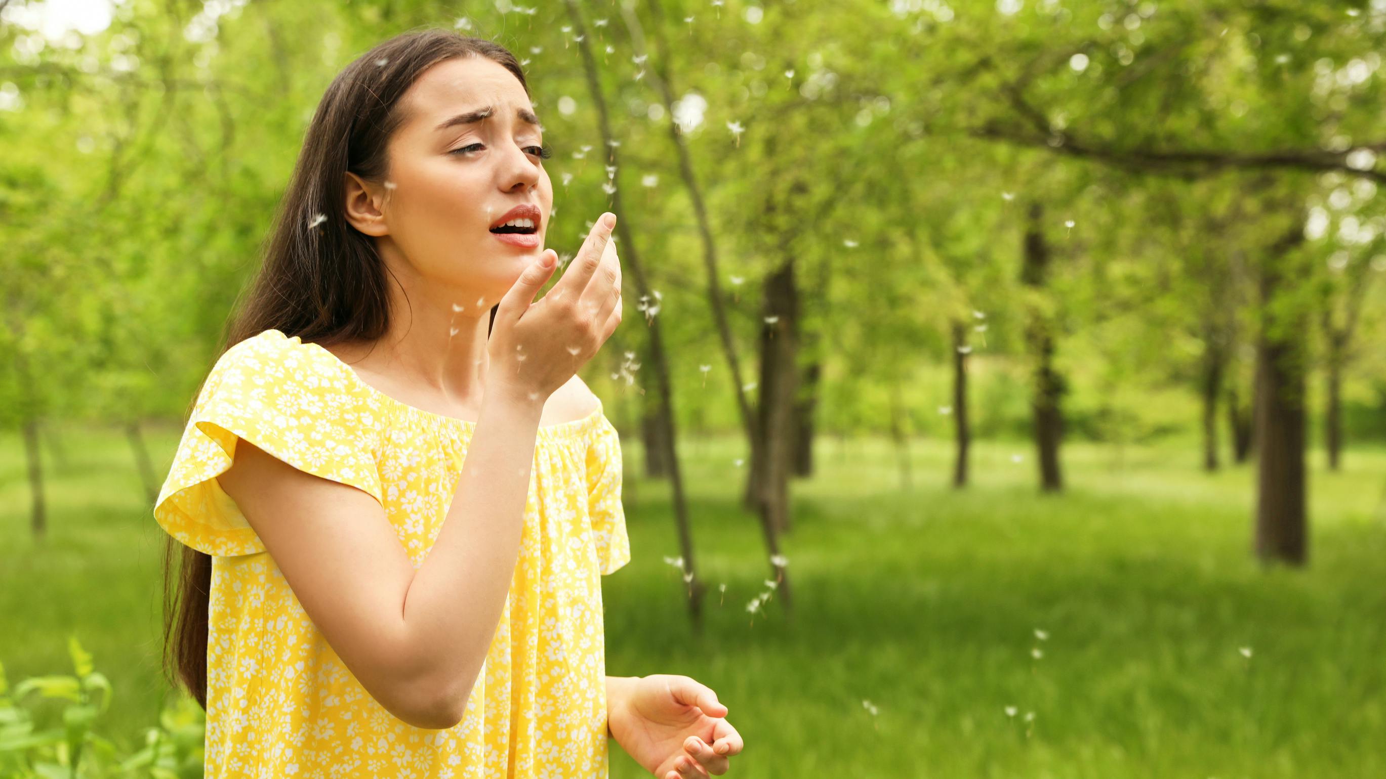 Woman with seasonal allergies