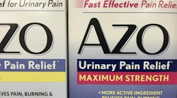 Phenazopyridine as appears in a pharmacy aisle Phenazopyridine as appears in a pharmacy aisle