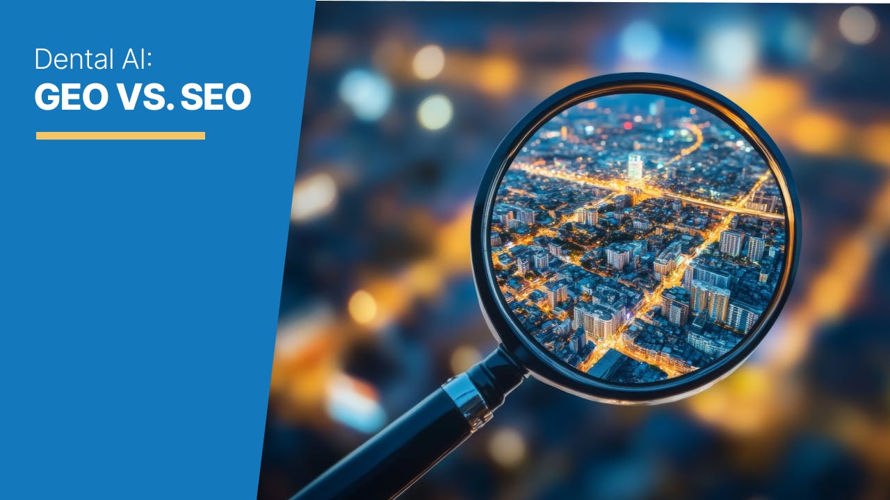 Magnifying glass over city at night viewed from the air