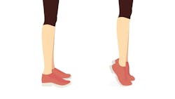 illustration of a person standing flat on their feet and then raised up on their toes illustration of a person standing flat on their feet and then raised up on their toes