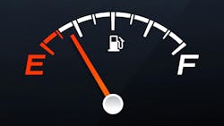 fuel gauge showing a reading of empty fuel gauge showing a reading of empty