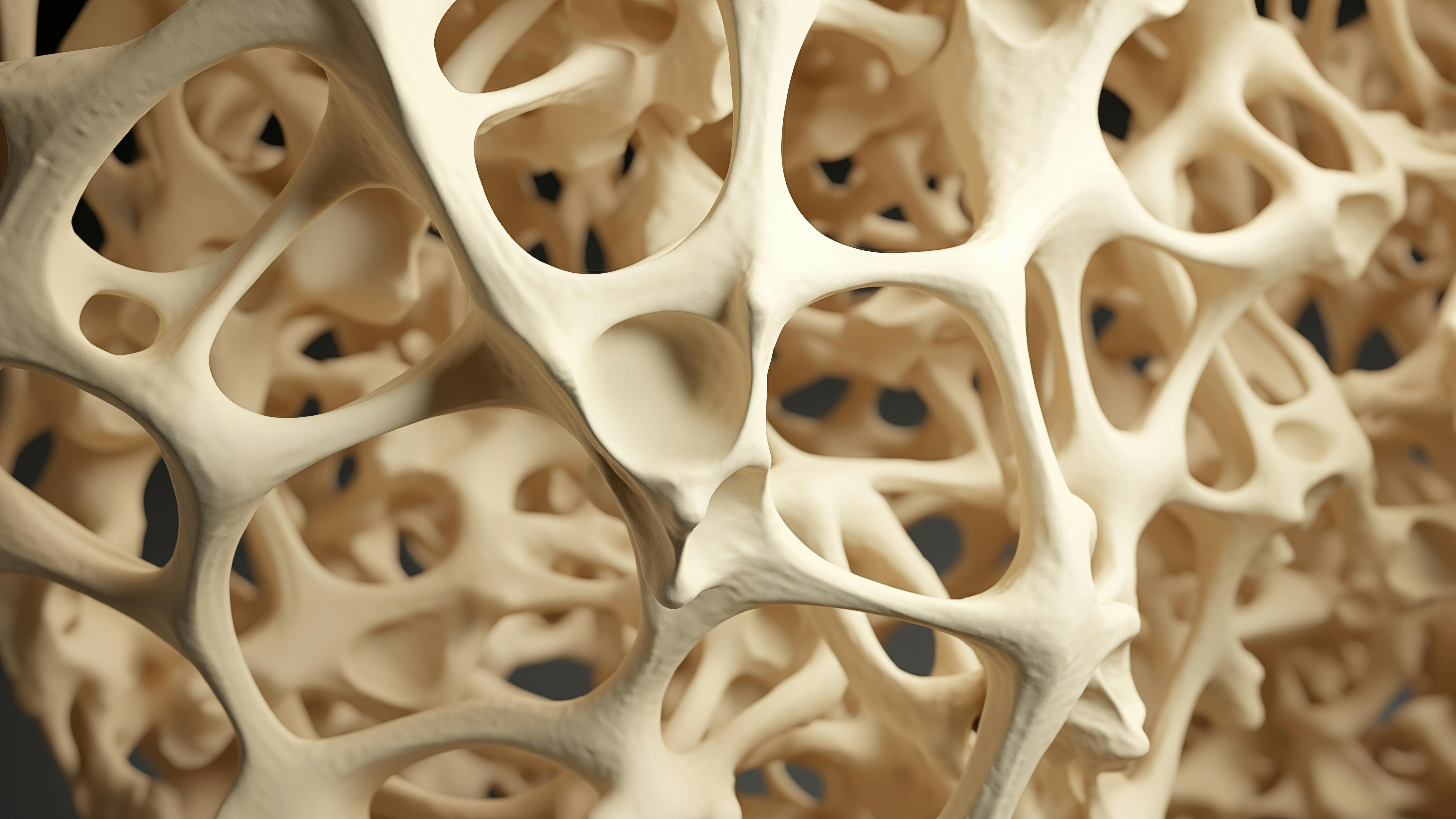 closeup of bone demonstrating osteoporosis